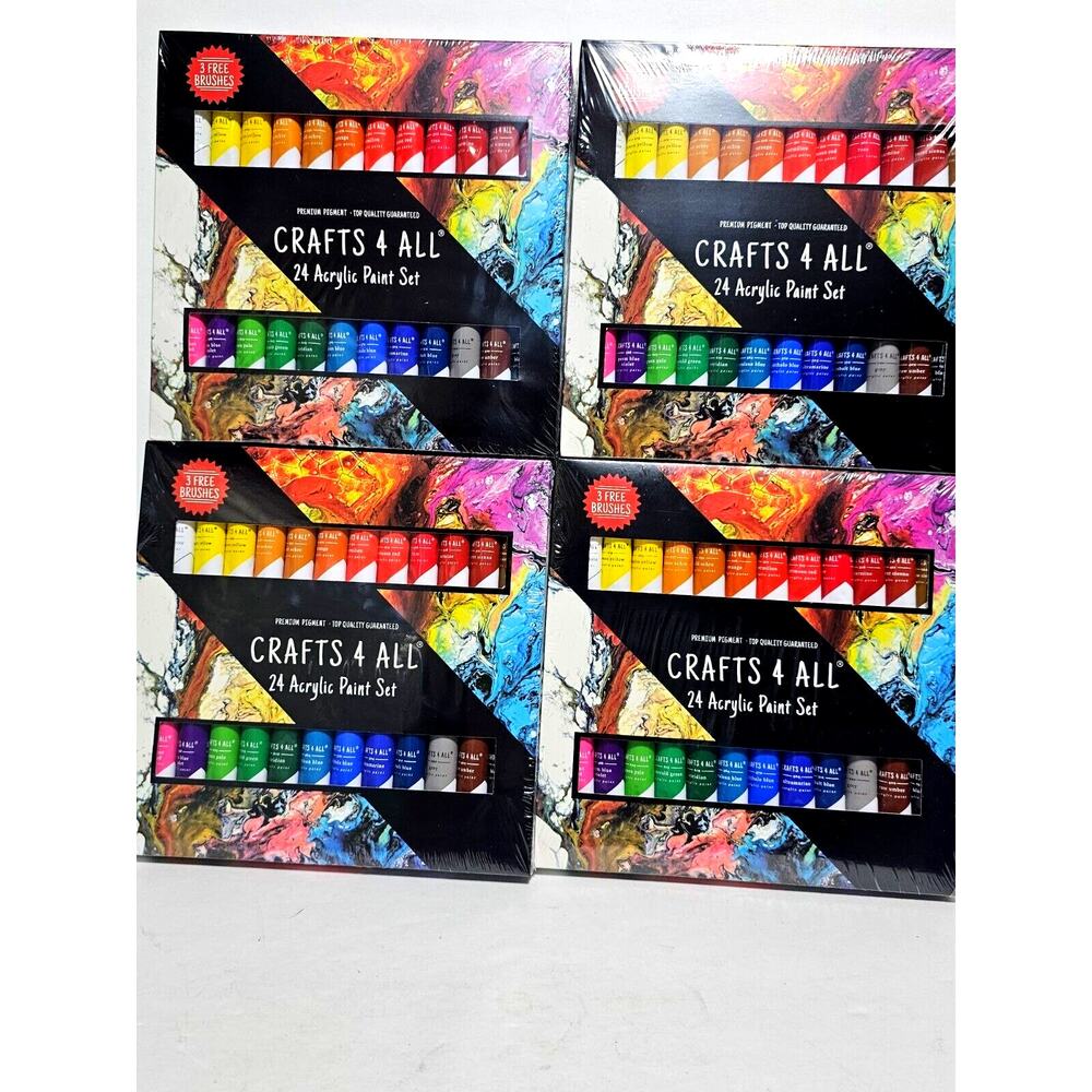 Crafts 4 All Acrylic Paint Sets 4 Sets of 24 Count Craft Paint Sets
